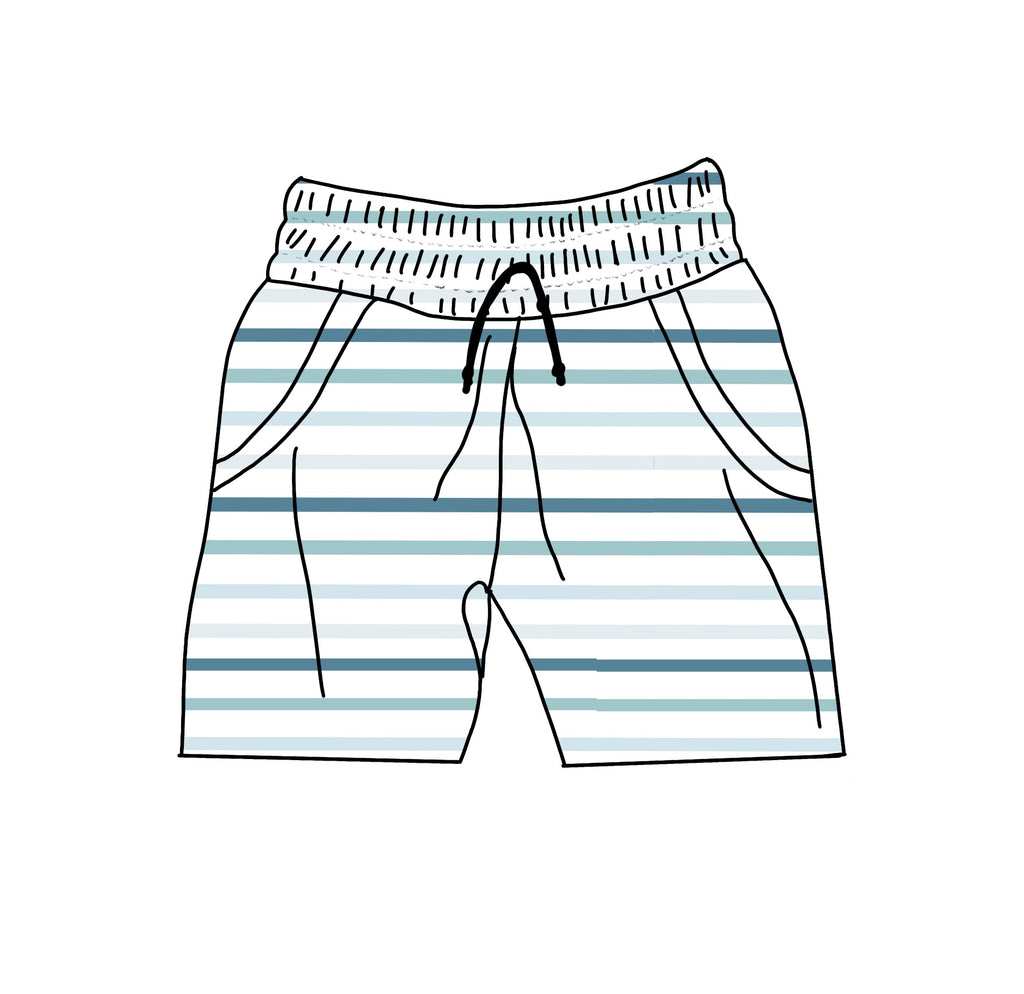 Jogger Shorts- Marina Stripe