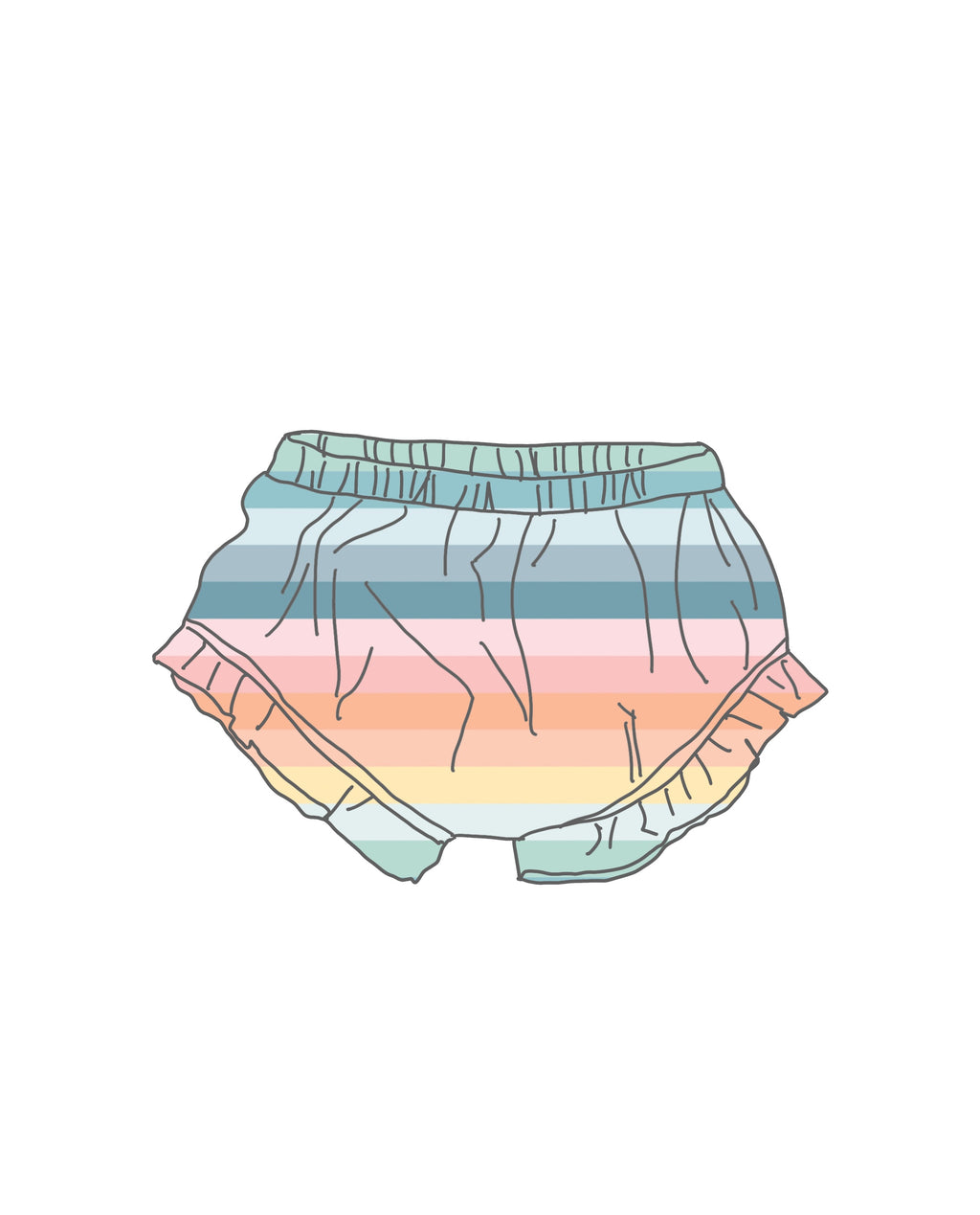 Ruffle Shorts- Sherbet Stripes