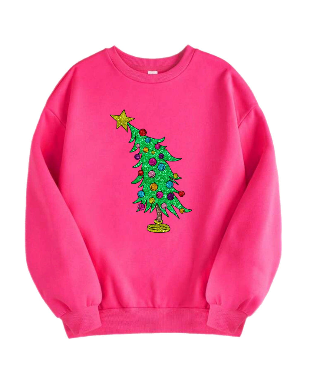 "Stuff up the Tree" Sweatshirt in Bright Pink