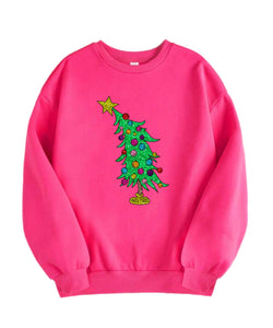 "Stuff up the Tree" Sweatshirt in Bright Pink