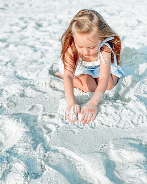 Tie Strap Smocked Top- Sand Dollar