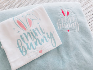 "Mama Bunny" Embroidered Sweatshirt-Robin Blue